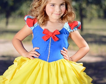 Items similar to Snow White Cstume dress for Children 5/6 up to size 8/ ...