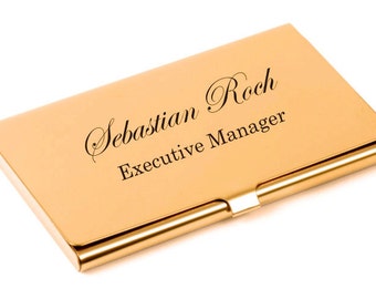 Personalized Business Card Holder, High Polished Rose Gold Business Card Holder Custom Engraved Free, Gold Credit Card Holder, Card Case