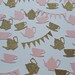 Tea party table confetti. Pink and glitter gold teapot teacup and bunting confetti. Tea party decoration or invite filler