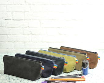 Pencil Pouch - Gift for Artists - Artist Pouch - Waxed Canvas Bag - Pencil Case - School Supplies - Back To School - Tool Case - Artist Bag