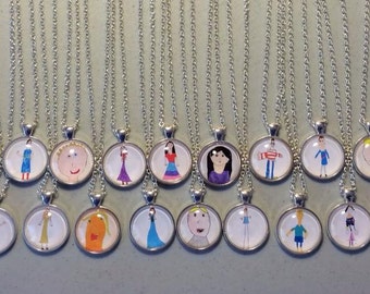 Your Child's Artwork Necklace - Children's Artwork Pendant Necklace - Your Child's Art - Children's art - child's artwork key chain