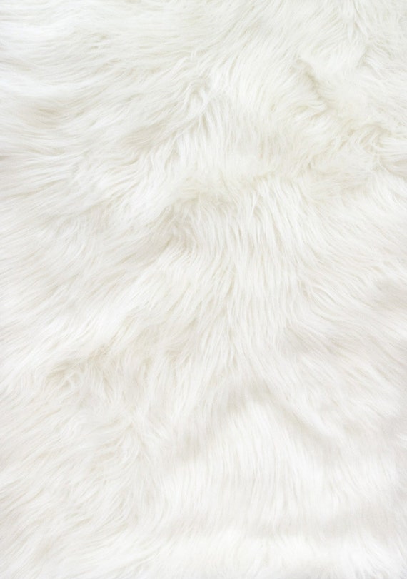 Shaggy White Long Pile Faux Fur Fabric By The Yard 60