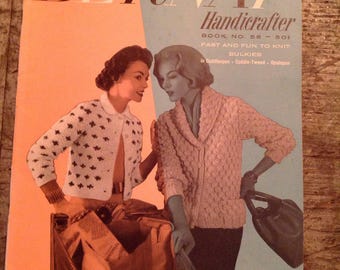 Vintage 1957 Bernat Handicrafter Knitting Pattern Book 58
