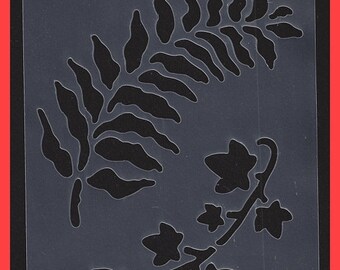 ON SALE Large Vinyl Plastic STENCIL Leaves Foliage Vines Ferns New Unused