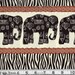 African Elephant Fabric ~ Sold by the Half Yard, Out of Print and Hard to Find ~ 100% Woven Cotton
