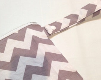 Spring Sale Chevron - Grey Sweet Bobbins Wet Bag - SEAM SEALED - Snap Strap
