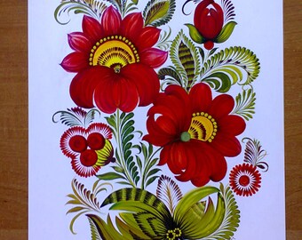 Picture in National Petrikovka style painting