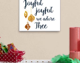 Download Print, Joyful Joyful We Adore You, Printable Art, Christmas Carol Home Décor, Holiday Party Gift for Host Hostess
