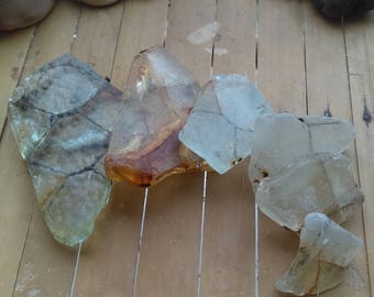 Set of 6 safety wired seaglass pieces from the Irish See