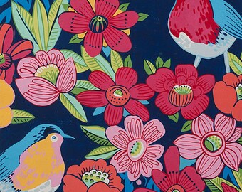 SALE - Alexander Henry - Birdland in Navy