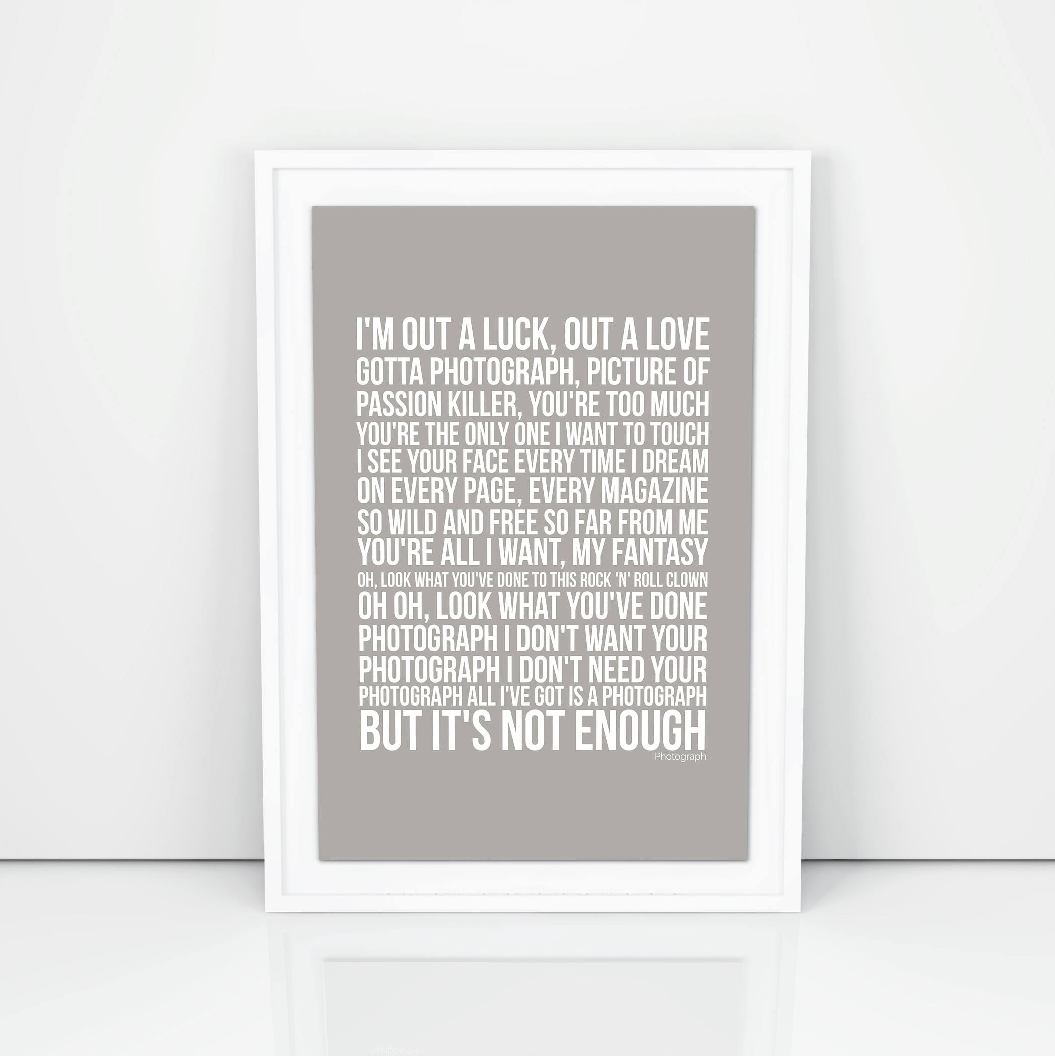 Def Leppard Photograph Lyrics Poster Print Design A3 A4 Size