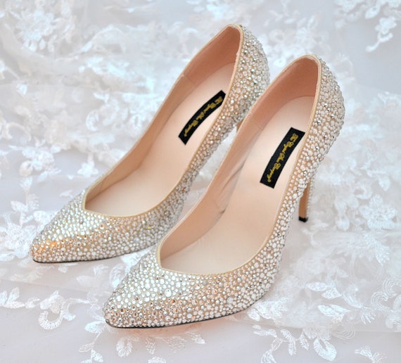 Swarovski Crystal Glitter Bridal High Heel Stiletto Corset