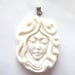 MS Simple Goddess Lovely Lady Pendant Hand Carved Bone Sterling Bail Bali Indonesia Fair Trade