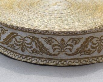 beautiful antique white and gold braid