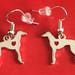 Silver Plated Heart Hound Fishhook Earrings with Protectors, Greyhound or Whippet