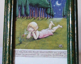 Picture frame vinegar painted in green on gold