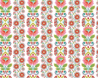 Blend Fabrics - Riding Hood Ribbon Bloom - White