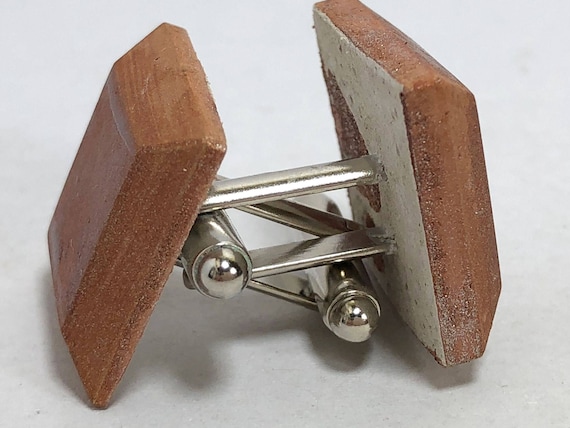 Concrete cufflinks Concrete jewelry with copper finish gift for men