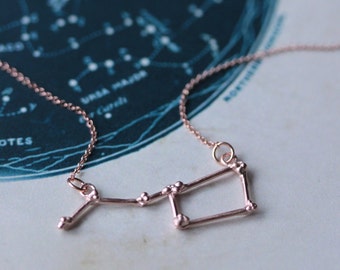 Ursa Major Constellation Necklace - Big Dipper Pendant - Rose Gold - Celestial jewellery