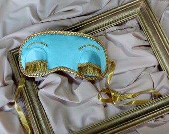 Gift for her - Breakfast at Tiffany’s and Audrey Hepburn in role of Holly Golightly sleeping mask in Tiffany and CO blue color