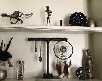Large Industrial pipe jewelry stand, jewelry display, jewelry rack, rustic industrial chic