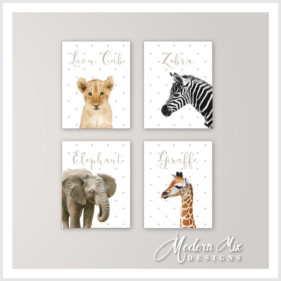 Animal Wall Art Baby Wall Art Gift Wall Art Nursery Decor