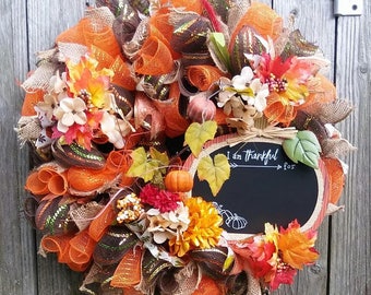Fall Wreath, Autumn Wreath,Fall Best Door, Wreath,Door Decor Fall Deco Mesh Wreath, Fall Decor, Fall Door Decoration, Fall wreath front door