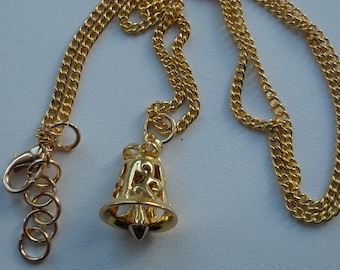 Filigree Gold Plated Bell Necklace
