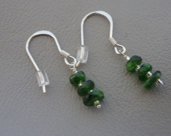 SALE 20% OFF!! Silver earrings with gemstone Chrome diopside - dangling - sterling 925 zilver gift for girl woman