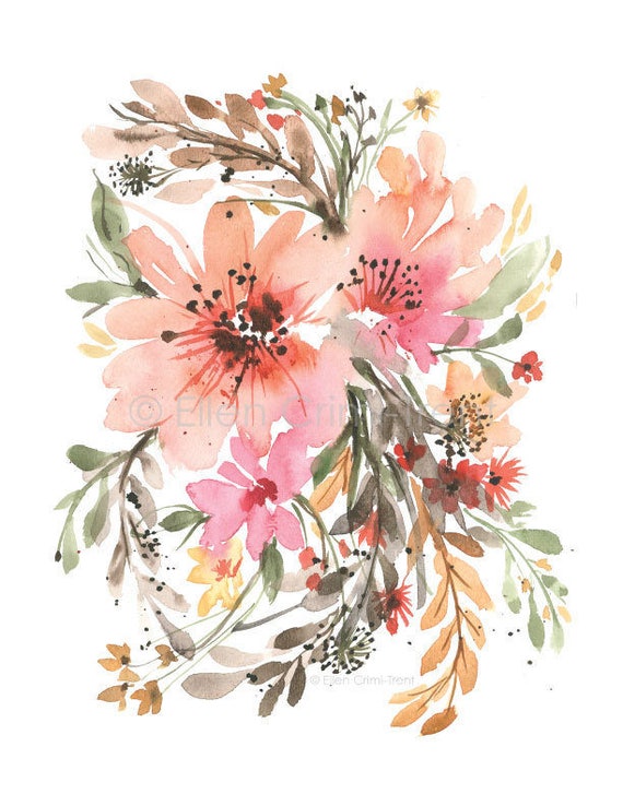 Download Watercolor Floral/ Boho Chic Wall Decor/ Watercolor decor/