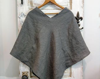 Linen Poncho | Washed Linen Poncho | Maria Poncho | The Wild Raspberry | Boho Women's Clothing