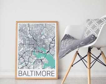 Baltimore Map Poster/Baltimore Map Print/Baltimore City Print/Baltimore City Map/Baltimore Map Art/Baltimore Gift/Baltimore Print/Baltimore