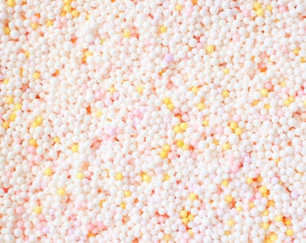 CRUNCHY SLIME FLOAM Slime Foam Beads Peach Scented - like Peachybbies Pastel Slime Foam Balls Cloud Slime Scented Crystal Clear Slime Thicc