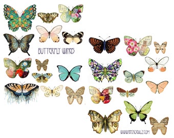 Butterfly Wings Digital Collage Set