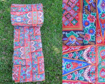 Vintage 70s Sleeping Bag Boho Hippie Indian Cotton Pattern