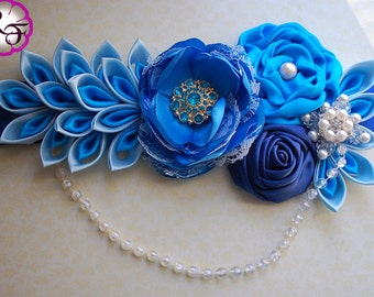 Maternity sash boy / blue Maternity sash /Pregnancy sash / Photography Prop / maternity belt / Mom maternity band / Baby shower sash