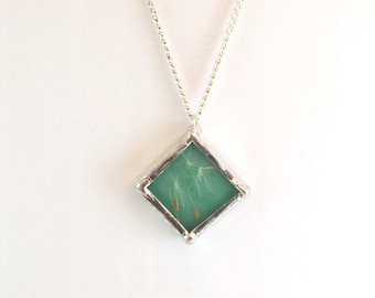 Dandelion Wish Necklace; Dandelion Fluff, Stained Glass, Simple Elegance; Whimsical, Gift Wrapping Available