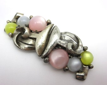 Coro Duette - Pastel Moonglow Lucite Brooch Dress Clips