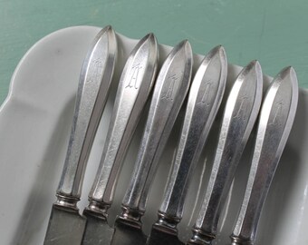 Monogrammed flatware, Letter A, Community Plate "Patrician" pattern knives, Monogrammed silver, Family silver, Engraved silver, Elegant home