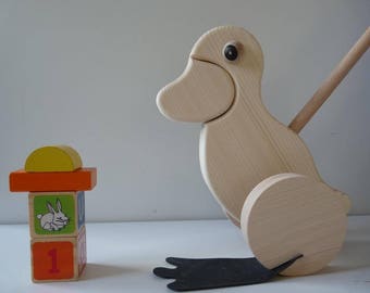 Unfinished unpainted untreated blank Wooden Toy, Wood Toys Paintable, Wooden toys, blank push toys, wooden duck, unfinished wood, wood for