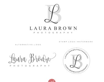 Paquet de photographie logo, initiales Premade logo, image de marque Kit, Blog conception de logo, filigrane, tampon, Custom business paquet, paquet de Logo, 47