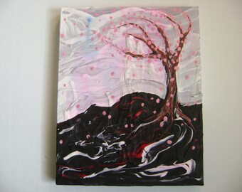 Pinky Serenity - Original Acrylic Painting Canvas - 10 x 8