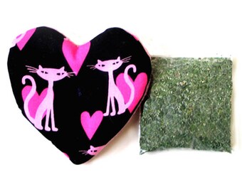 Catnip Toy with Catnip Refillable Retro Cats Hearts