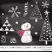 Chalkboard Doodles Christmas Digital Clipart, Photoshop Brushes and Stamps. Instant Download. Personal and Limited Commercial Use.