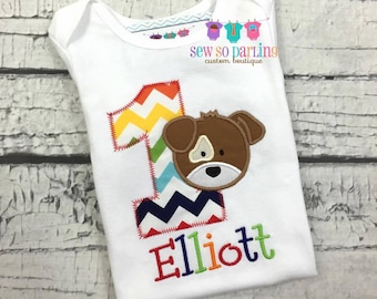 1st Birthday Puppy Shirt -Baby Boy 1st Birthday Shirt - Dog birthday Shirt - Puppy Birthday Outfit - Boy Dog Birthday shirt - ANY AGE