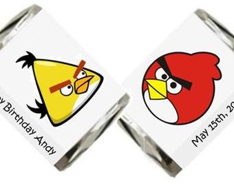 30 Angry Bird Personalized Birthday Hershey Nugget Candy Label Wrapper Favors