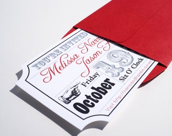 Movie Ticket Wedding Invitation Sample