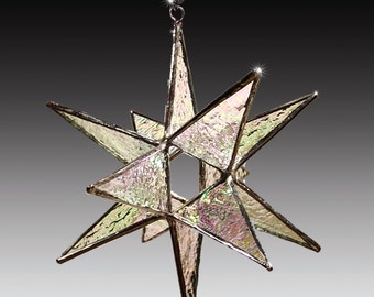 Stained Glass Moravian Star -Home Decor - Choose Your Color - 4.5"
