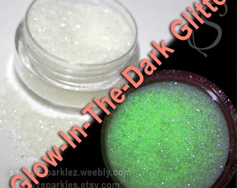 Glow-In-The-Dark Ultrafine Glitter, White in Light, Green in Dark, Fine Glow In The Dark Powder With Glitter