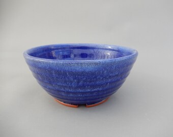 Blue Ceramic Mixing Bowl - Small Blue Pottery Serving Bowl